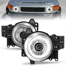 Load image into Gallery viewer, ANZO 2007-2013 Toyota Fj Cruiser Projector Headlights w/ Halo Chrome Headlights ANZO
