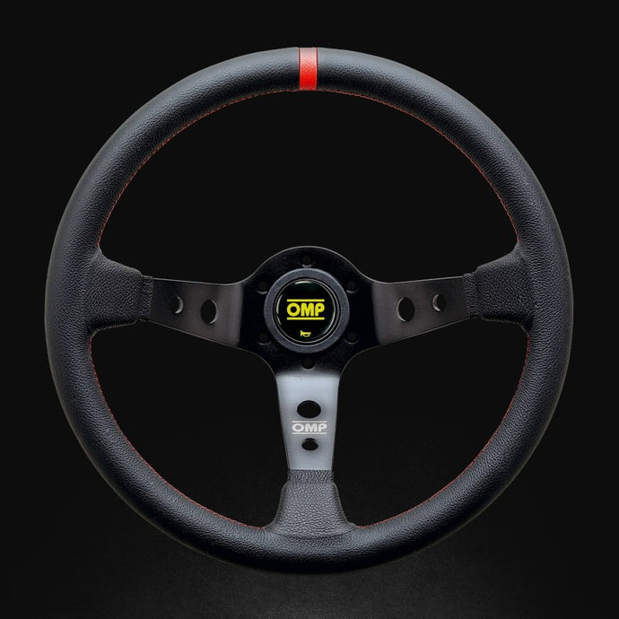 OMP Corsica Racing Steering Wheels 350mm - Black/Red Steering Wheels OMP   