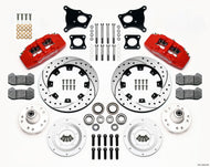 Wilwood Dynapro 6 Front Hub Kit 12.19in Drilled Red AMC 71-76 OE Disc w/o Bendix Brakes Big Brake Kits Wilwood