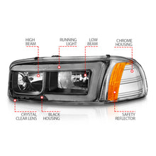 Load image into Gallery viewer, Anzo 99-17 GMC Sierra/Denali Headlights Black Amber (w/C Light Bars) Headlights ANZO
