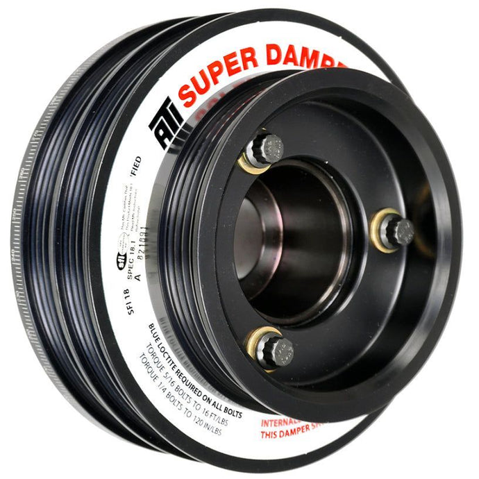 ATI Damper - 5.67in - Alum - (2) 4 Grv - Nissan RB26 - R33 34 - 1Pc - w/Power Steering Pulley Crankshaft Dampers ATI