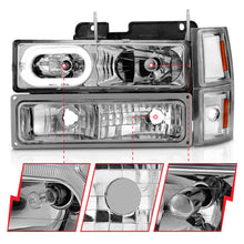 Load image into Gallery viewer, ANZO 88-98 Chevrolet C1500 Crystal Headlights Chrome Housing w/ Signal and Side Marker Lights Headlights ANZO
