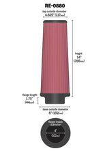 Load image into Gallery viewer, K&amp;N Universal Rubber Filter 4inch FLG / 6inch OD-B / 4-5/8inch OD-T / 14inch H Air Filters - Universal Fit K&amp;N Engineering   
