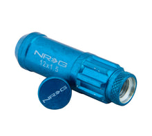 Load image into Gallery viewer, NRG 700 Series M12 X 1.5 Steel Lug Nut w/Dust Cap Cover Set 21 Pc w/Locks &amp; Lock Socket - Blue Lug Nuts NRG
