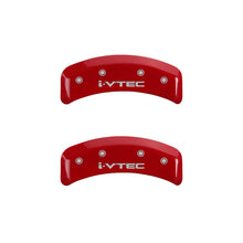 Load image into Gallery viewer, MGP 4 Caliper Covers Engraved Front &amp; Rear i-Vtec Red finish silver ch Caliper Covers MGP
