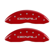 MGP 4 Caliper Covers Engraved Front & Rear Denali Red finish silver ch Caliper Covers MGP