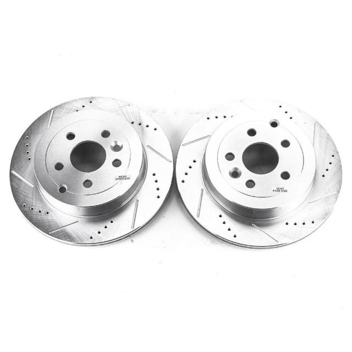 Power Stop 08-12 Land Rover LR2 Rear Evolution Drilled & Slotted Rotors - Pair Brake Rotors - Slot & Drilled PowerStop