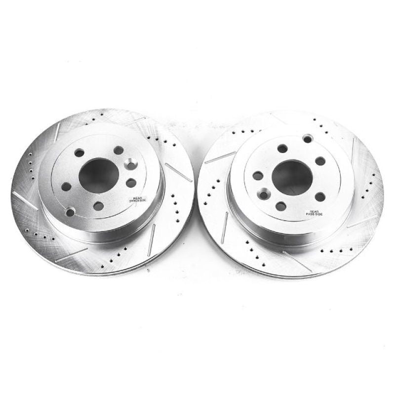 Power Stop 08-12 Land Rover LR2 Rear Evolution Drilled & Slotted Rotors - Pair Brake Rotors - Slot & Drilled PowerStop