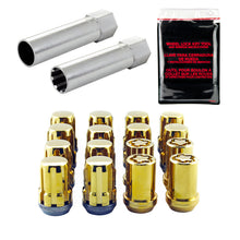 Load image into Gallery viewer, McGard SplineDrive Tuner 4 Lug Install Kit w/Locks &amp; Tool (Cone) M12X1.5 / 13/16 Hex - Gold Lug Nuts McGard
