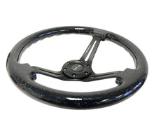 Load image into Gallery viewer, NRG Reinforced Steering Wheel (350mm / 3in. Deep) Black Multi Color Flake Wood w/ Black Matte Center Steering Wheels NRG
