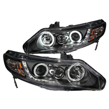 Load image into Gallery viewer, ANZO 2006-2011 Honda Civic Projector Headlights w/ Halo Black (CCFL) Headlights ANZO
