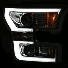 Load image into Gallery viewer, ANZO 2015-2016 Ford F-150 Projector Headlights w/ Plank Style Design Chrome w/ Amber Headlights ANZO
