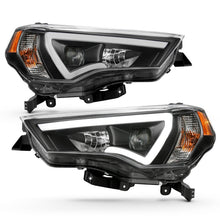 Load image into Gallery viewer, ANZO 14-18 Toyota 4 Runner Plank Style Projector Headlights Black w/ Amber Headlights ANZO
