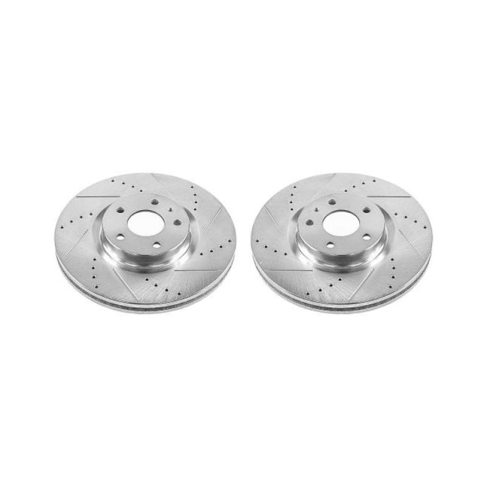 Power Stop 13-19 Ford Fusion Front Evolution Drilled & Slotted Rotors - Pair Brake Rotors - Slot & Drilled PowerStop