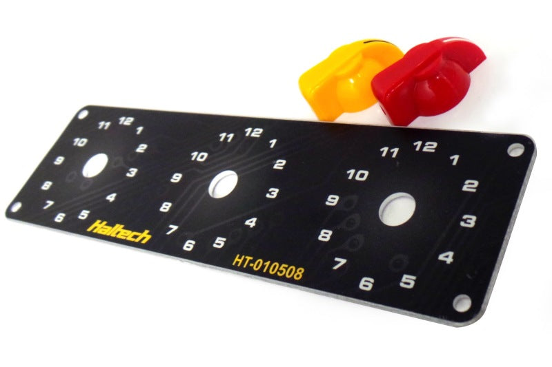 Haltech Triple Switch Panel Kit w/Yellow & Red Knobs Switch Panels Haltech