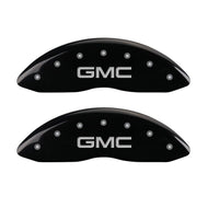 MGP 4 Caliper Covers Engraved Front & Rear GMC Black finish silver ch Caliper Covers MGP