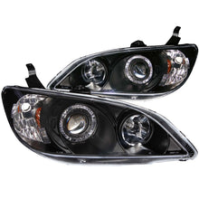 Load image into Gallery viewer, ANZO 2004-2005 Honda Civic Projector Headlights w/ Halo Black Headlights ANZO
