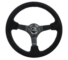 Load image into Gallery viewer, NRG Reinforced Steering Wheel (350mm / 3in. Deep) Blk Suede/Blue BBall Stitch w/5mm Matte Blk Spokes Steering Wheels NRG
