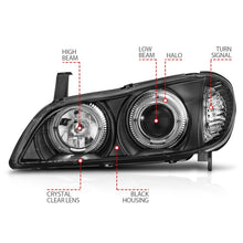 Load image into Gallery viewer, ANZO 2000-2004 Infiniti I30 Projector Headlights w/ Halo Black Headlights ANZO
