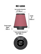 Load image into Gallery viewer, K&amp;N Universal Chrome Filter 2.063in Flange ID x 3.5in Base OD x 2in Top OD x 4in H Air Filters - Universal Fit K&amp;N Engineering   
