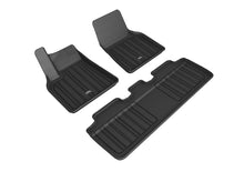 Load image into Gallery viewer, 3D MAXpider 2020-2021 Tesla Model Y Elitect 1st &amp; 2nd Row Floormats - Black Floor Mats - Rubber 3D MAXpider   
