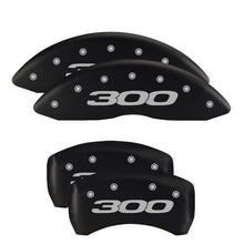 Load image into Gallery viewer, MGP 4 Caliper Covers Engraved Front &amp; Rear Style 1/Chrysler Wing Black finish silver ch Caliper Covers MGP
