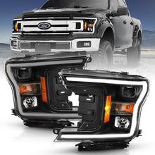 Load image into Gallery viewer, ANZO 2018-2019 Ford F-150 Projector Plank Style H.L. Black Amber (Without Switchback) Headlights ANZO
