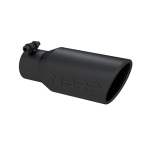 MBRP Universal Angled Rolled End Tip 4in OD / 2-3/4in Inlet / 10in Length - Black Tips MBRP   