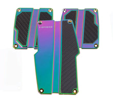 Load image into Gallery viewer, NRG Brushed Aluminum Sport Pedal M/T - Neochrome w/Black Carbon Pedal Covers NRG

