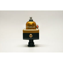 Load image into Gallery viewer, Fuelab 575 Carb Adjustable Mini FPR Blocking 10-25 PSI (1) -6AN In (2) -6AN Out - Gold Fuel Pressure Regulators Fuelab
