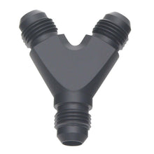 Load image into Gallery viewer, DeatschWerks 6AN Male Flare to 6AN Male Flare to 6AN Male Flare Y Fitting - Anodized Matte Black Distribution Blocks DeatschWerks
