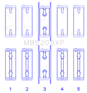 King Mitsubishi 4G63/4G64 7 Bolt 2nd Gen DSM and EVO I-IV (Size STD) Performance Main Bearing Set Bearings King Engine Bearings