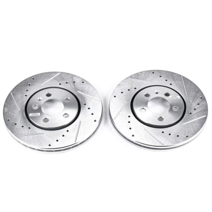 Power Stop 96-99 Volkswagen Golf Front Evolution Drilled & Slotted Rotors - Pair Brake Rotors - Slot & Drilled PowerStop