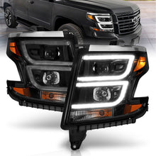 Load image into Gallery viewer, ANZO 2015-2020 Chevy Tahoe Projector Headlights Plank Style Black w/DRL Headlights ANZO
