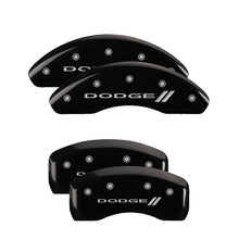 Load image into Gallery viewer, MGP 4 Caliper Covers Engraved F &amp; R w/ Stripes/Dodge Yellow Finish Black Char 2005 Dodge Neon Caliper Covers MGP
