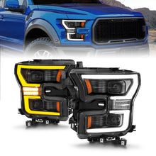Load image into Gallery viewer, ANZO 15-17 Ford F-150 LED Projector Headlights - w/ Light Bar Switchback Black Housing Headlights ANZO
