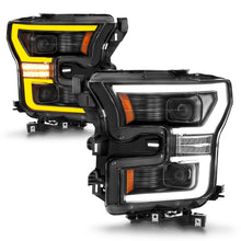 Load image into Gallery viewer, ANZO 15-17 Ford F-150 LED Projector Headlights - w/ Light Bar Switchback Black Housing Headlights ANZO
