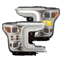 Load image into Gallery viewer, ANZO 18-19 Ford F-150 Projector Headlights w/Plank Style Switchback Chrome w/Amber Headlights ANZO
