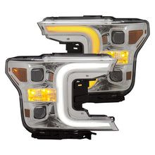 Load image into Gallery viewer, ANZO 18-19 Ford F-150 Projector Headlights w/Plank Style Switchback Chrome w/Amber Headlights ANZO
