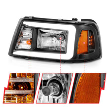 Load image into Gallery viewer, ANZO 2001-2011 Ford Ranger Crystal Headlights w/ Light Bar Black Housing Headlights ANZO
