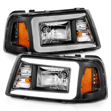 Load image into Gallery viewer, ANZO 2001-2011 Ford Ranger Crystal Headlights w/ Light Bar Black Housing Headlights ANZO

