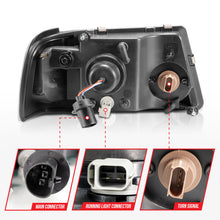 Load image into Gallery viewer, ANZO 2001-2011 Ford Ranger Crystal Headlights w/ Light Bar Black Housing Headlights ANZO
