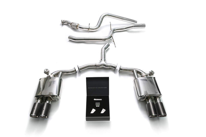 ARMYTRIX Stainless Steel Valvetronic Catback Exhaust System Quad Tips Audi A4 2.0L TFSI B9 4WD 17+ Exhaust Armytrix   