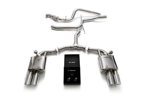 ARMYTRIX Stainless Steel Valvetronic Catback Exhaust System Quad Tips Audi A4 2.0L TFSI B9 4WD 17+ Exhaust Armytrix   