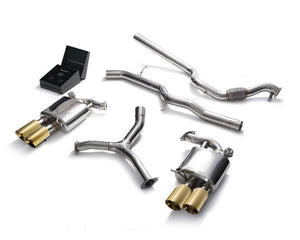 ARMYTRIX Stainless Steel Valvetronic Catback Exhaust System Quad Tips Audi A4 2.0L TFSI B9 4WD 17+ Exhaust Armytrix Gold  