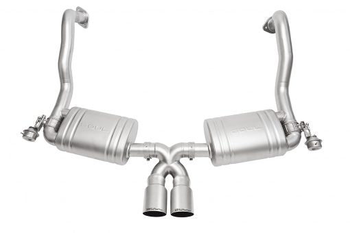 Porsche 981 GT4 / Boxster Spyder / Clubsport SOUL Valved Exhaust System Exhaust Soul Performance Straight Cut Single Wall Signature Satin 