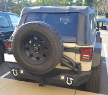 Load image into Gallery viewer, TrailFX J050T 1 Pc Direct-Fit Class III 5000 Lb Recvr W/D-Ring Mounts Black Steel W/Tire Carr Default TrailFX
