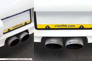 Porsche 997 GT3 Center Muffler Bypass Exhaust Exhaust Soul Performance 3.5" Slash Cut Single Wall Signature Satin 