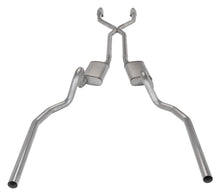 Load image into Gallery viewer, Pypes Performance Exhaust SGG922TE Crossmember Back w/X-Pipe Exhaust System 78-88 El Camino SS Split Rear Dual Exit 2.5 in Intermediate And Stainless Steel Tail Pipe Turbo Pro Muffler/Hardware Incl Tip Not Incl Catalytic Converter Incl Pypes Exhaust Exhaust System Kit Pypes Performance Exhaust   
