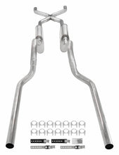 Load image into Gallery viewer, Pypes Performance Exhaust SGT73T Crossmember Back W/ X-Pipe Exhaust System 63-66 GM Truck Split Rear Dual Exit 2.5 Inch Intermediate And Tailpipe Hardware Incl Turbo Pro Muffler Incl And Tip Not Incl Stainless Steel Pypes Exhaust Exhaust System Kit Pypes Performance Exhaust   
